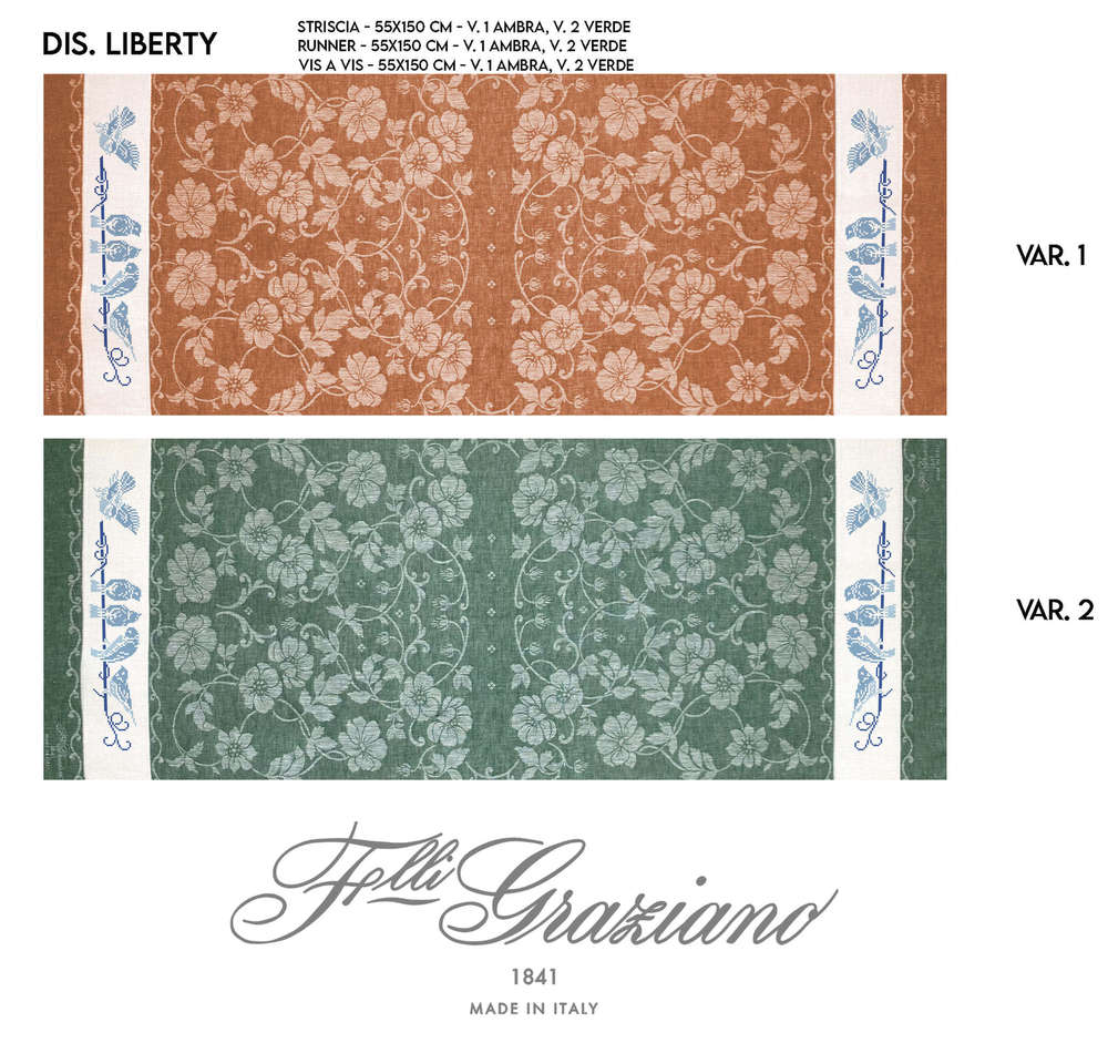 159843175_3926978067340760_2734591154973947545_n_ml Graziano - Chemin de table modèle LIBERTY coloris Vert – Image 1