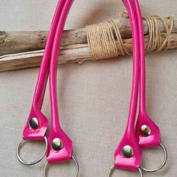 BM - Anse de sac  cuir synthétique vernis laqué Fuchsia