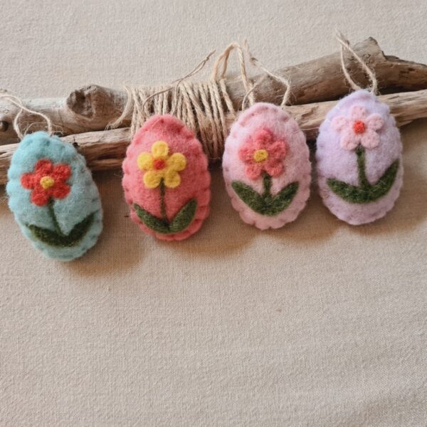 RICO DESIGN - Pendentifs Oeufs de Pâques plat 4 pièces