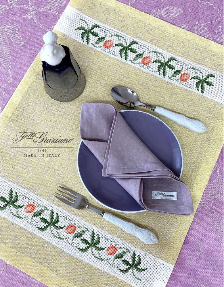 282333235_5309933702378516_6204332972294766913_n_ml GRAZIANO - Torchon à Broder modèle Bali coloris Jaune – Image 1