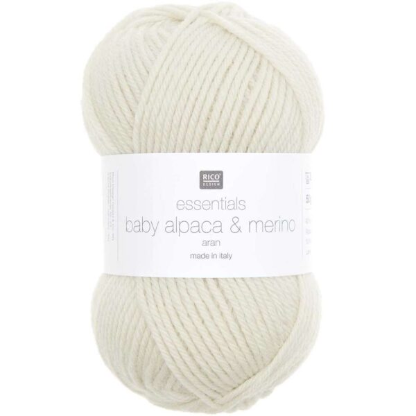 Rico Design - Essentials baby alpaca & Merino aran coloris 001 Crème