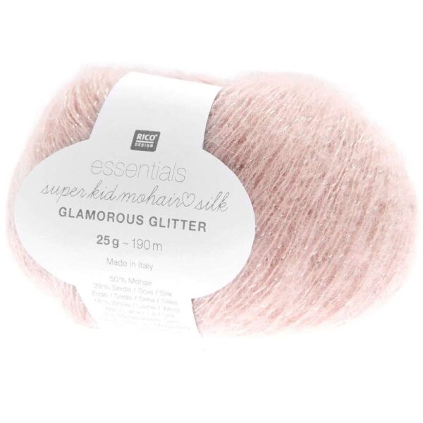RICO DESIGN - ESSENTIAL Super Kid Mohair Loves Silk Glamorous Glitter col Abricot 003