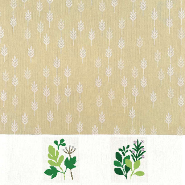 GRAZIANO - Torchon à Broder modèle TRECCE coloris Miel