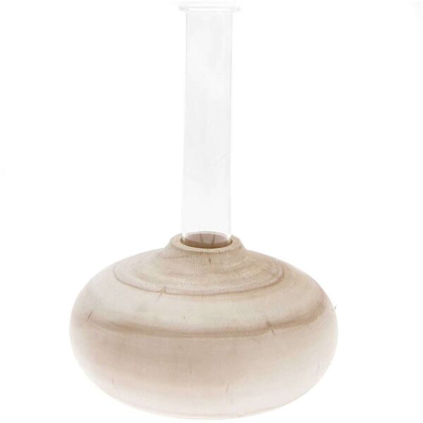 Rico Design - Vase en verre avec base en bois 11 cm