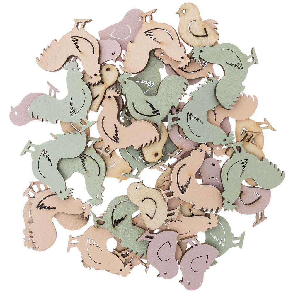 7040.25.42_1_ml RICO DESIGN - Sujets bois Coqs -Poussin Pastel Mix – Image 1