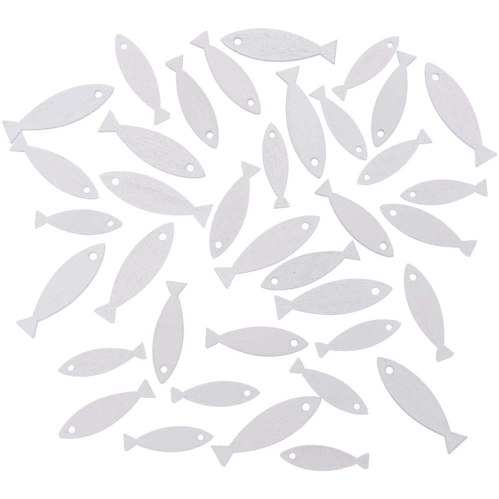 7040.32.24_1_ml Rico design - Déco poisson, blanc, bois, 36 pcs – Image 1