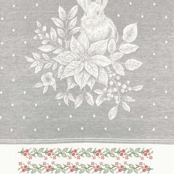 GRAZIANO - Torchon à Broder modèle Batuffolo Grigio / argent