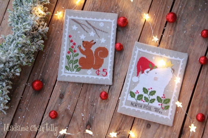 Bear-and-Squirrel-Nose-up-Madame-Chantilly-Cross-stitch-Charts_ml Madame Chantilly - Bear and Squirrel Nose Up – Image 1