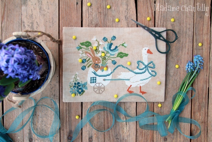 Blue-flowers-Madame-chantilly-cross-stitch-charts1_ml Madame Chantilly - Blue Flowers – Image 1