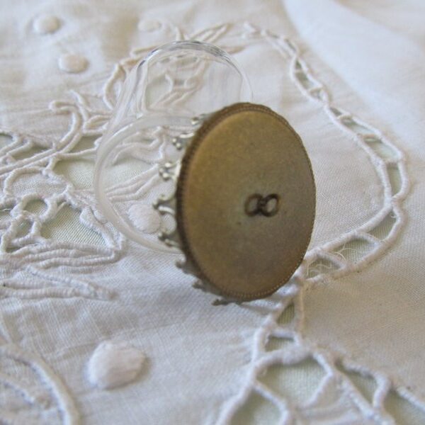 lcf - Base Antique avec attache pour cloche en verre 25mm