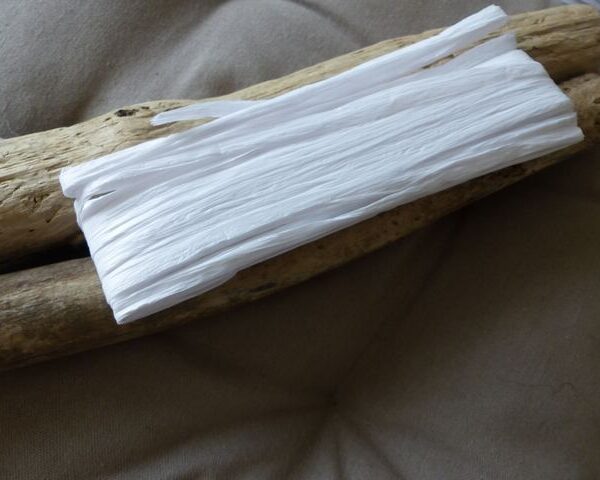 KP - Ballotin de Raphia coloris Blanc Mat