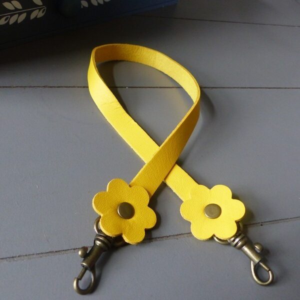 lcf - Poignée Fleurs microfibre 40 cm coloris Jaune