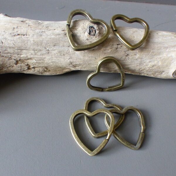 lcf - Mousqueton/Anneau Coeur Bronze