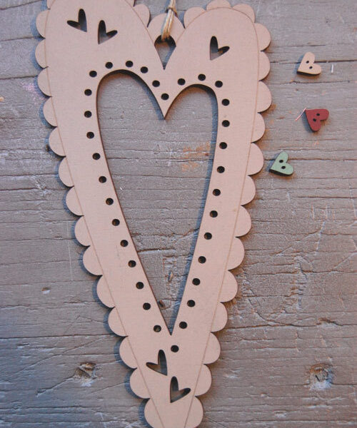 The Bee Company - Cadre allongé Coeur, coloris Lin