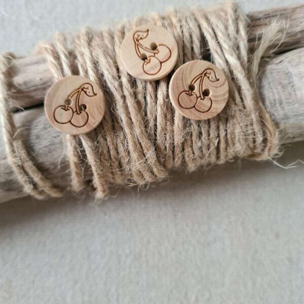 COM - Bouton Buis 15mm Cerises