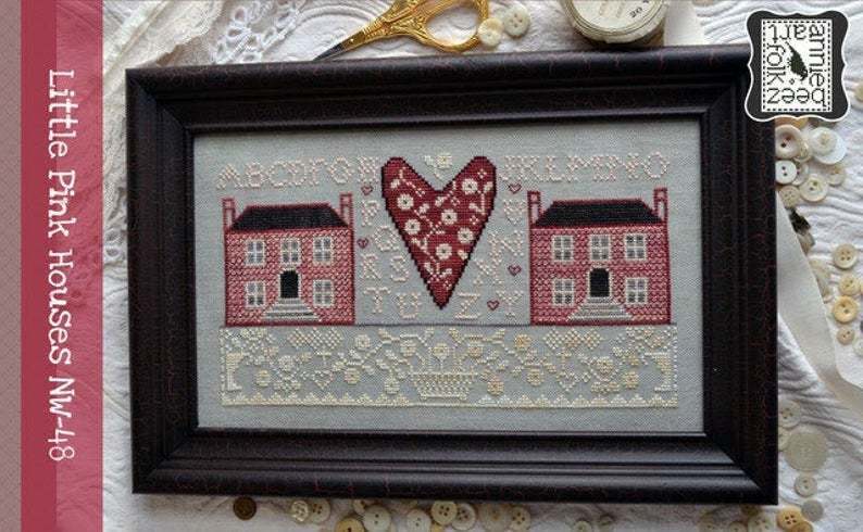 il_794xN.2256678975_bzd8_ml Annie beez Folk art - Little pink Houses – Image 1