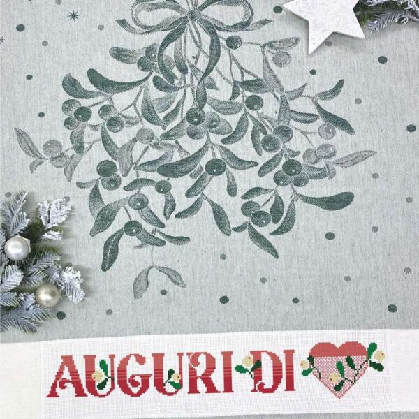 GRAZIANO - Torchon à Broder modèle Bacio coloris Vert