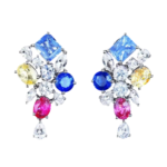Boucles d’oreilles Aeternitas saphir bleu royal et saphirs fantaisie